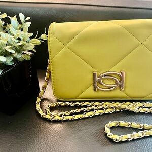 BEBE yellow/Gold color cross body purse
